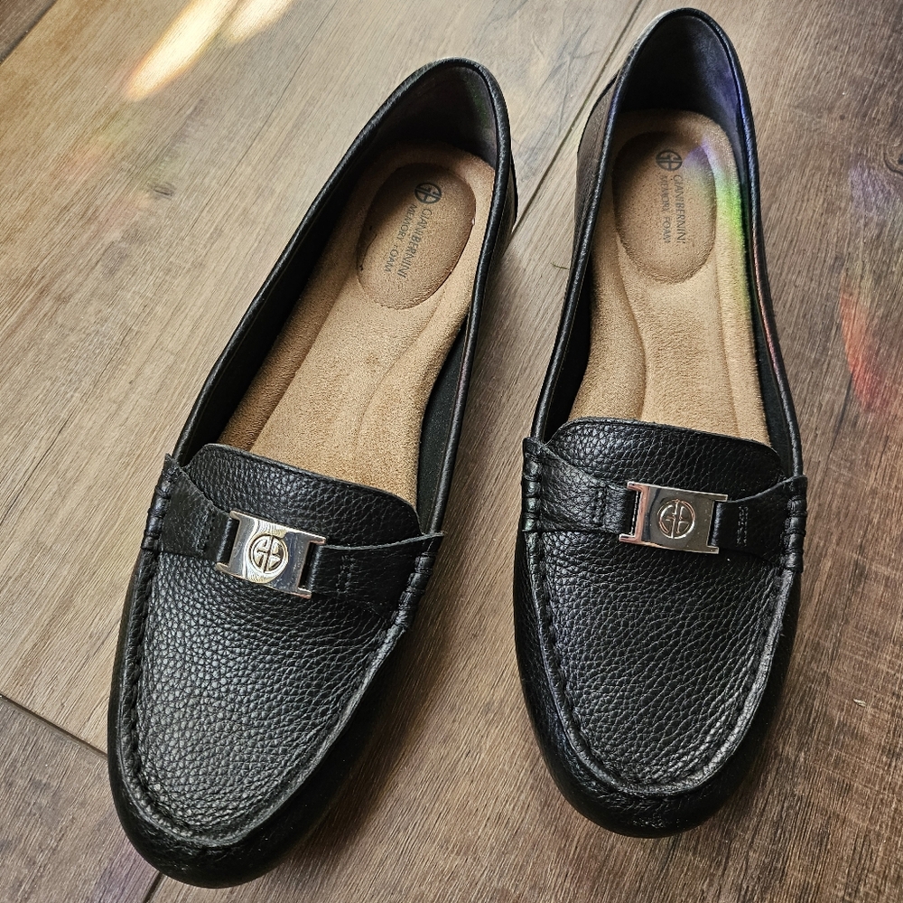 Memory Foam Black Driver Loafers